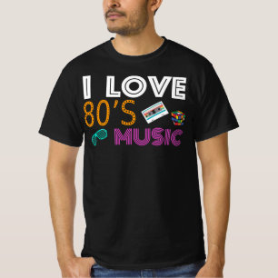 Camiseta Amo 80s la música - 80s traje, vestido de lujo
