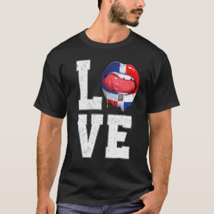 Camiseta Amo a aficionado dominicano a la bandera de Repúbl