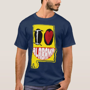 Camiseta Amo a Alabama Sonriendo Cara Feliz