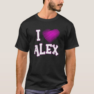 Camiseta Amo a Alex Relación Corazón Rosa Hijo Esposo