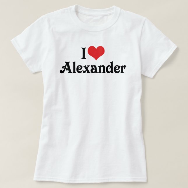 Camiseta Amo a Alexander (Diseño del anverso)