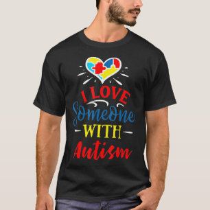Camiseta Amo A Alguien Con Apoyo Autista Autista