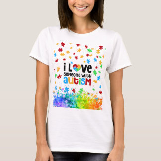 Camiseta amo a alguien con autismo