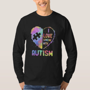 Camiseta Amo A Alguien Con Autismo Conciencia Mes Gradien