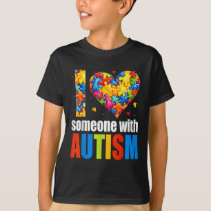 Camiseta Amo A Alguien Con Autismo Concienciación Corazón H