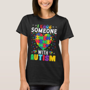 Camiseta Amo A Alguien Con Autismo Concienciación Hombres M