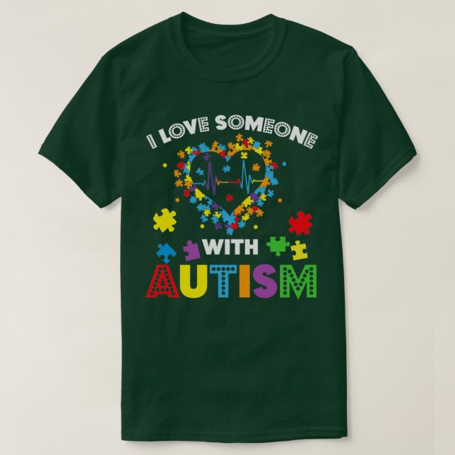 Camiseta Amo a alguien con autismo Día de Conciencia (Diseño del anverso)