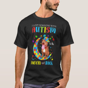 Camiseta Amo a alguien con autismo Pitbull a las lunas An