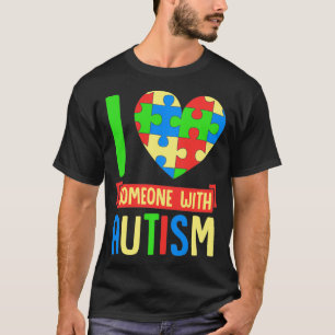 Camiseta Amo a alguien con autismo Rompecabezas de concienc