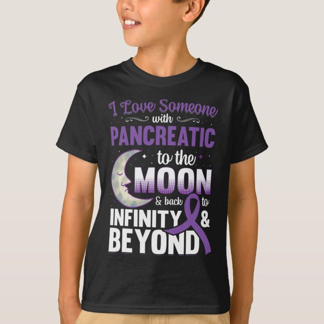 Camiseta Amo A Alguien Con Cáncer Pancreático A La Luna (Anverso)