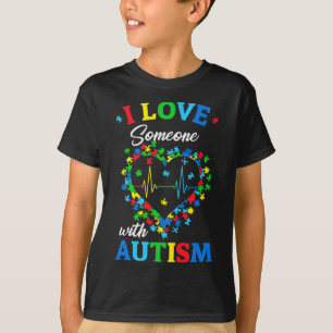 Camiseta Amo a alguien con conciencia del autismo hombres m