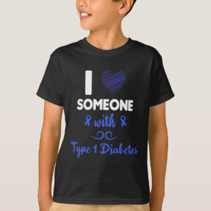 Camiseta Amo A Alguien Con Diabetes Tipo 1 Consciente De La