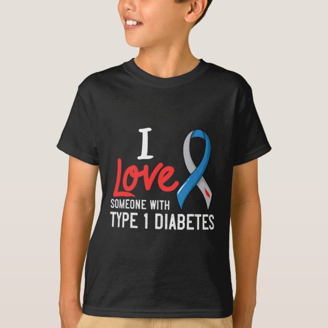 Camiseta Amo A Alguien Con Diabetes Tipo 1 Diabéticos (Anverso)