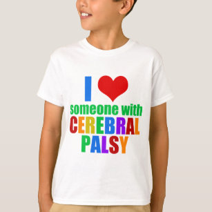 Camiseta Amo a alguien con niños con parálisis cerebral