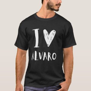 Camiseta Amo a Alvaro Novio Divertido y Lindo Cumpleaños Fa