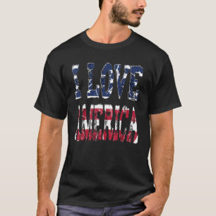 Camiseta Amo a América Bandera de EE. UU. Hombres Mujeres P