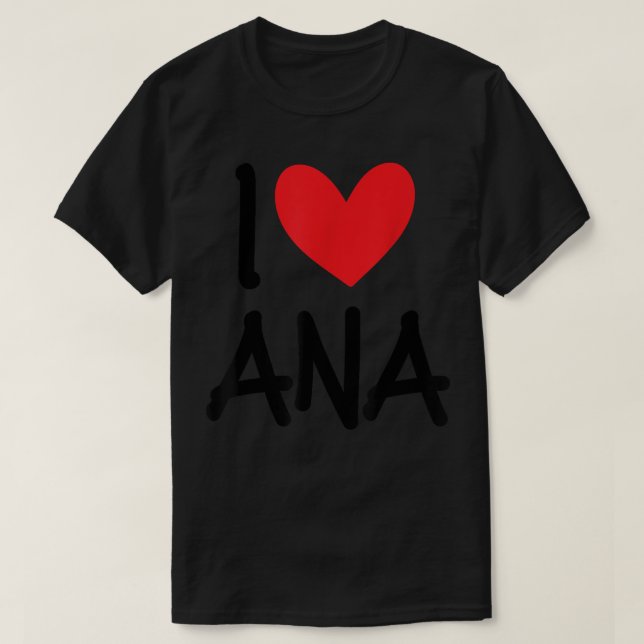 Camiseta Amo a Ana Nombre Chica Personalizada Mujer BFF Ami (Diseño del anverso)