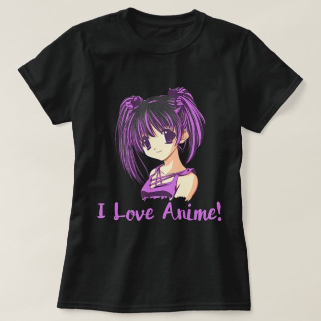 Camiseta ¡Amo A Anime! Anime Chica otaku Manga (Diseño del anverso)