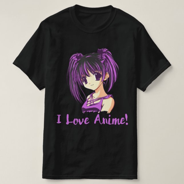 Camiseta ¡Amo A Anime! Anime Chica otaku Manga (Diseño del anverso)