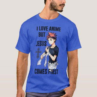 Camiseta Amo A Anime Pero Jesús Viene Primero Cristiano Jap