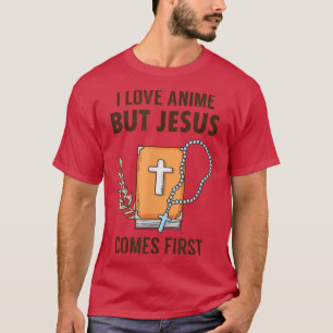 Camiseta Amo A Anime Pero Jesús Viene Primero Cristiano Jap