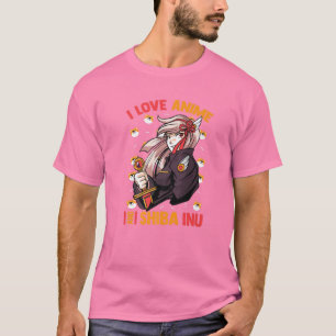 Camiseta Amo A Anime Y Shiba Inu - Cute Kawaii - Otaku G