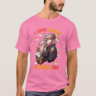 Camiseta Amo A Anime Y Shiba Inu - Cute Kawaii - Otaku G