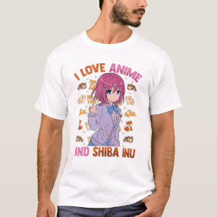 Camiseta Amo A Anime Y Shiba Inu - Kawaii Otaku - Cute M