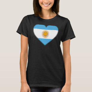 Camiseta Amo a Argentina Bandera Hombres de Corazón