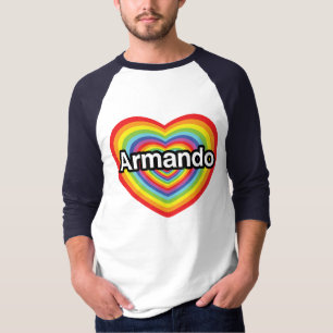 Camiseta Amo a Armando, corazón del arco iris