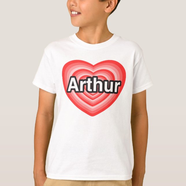Camiseta Amo a Arthur. Te amo Arthur. Corazón (Anverso)