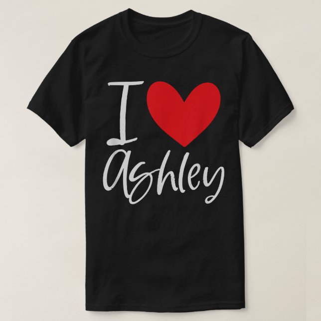 Camiseta Amo a Ashley Name Chica Personalizada Mujer BFF Fr (Diseño del anverso)