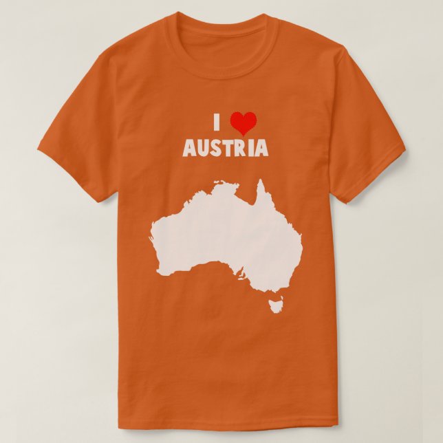 Camiseta Amo a Australia Mezclado Mapa (Diseño del anverso)