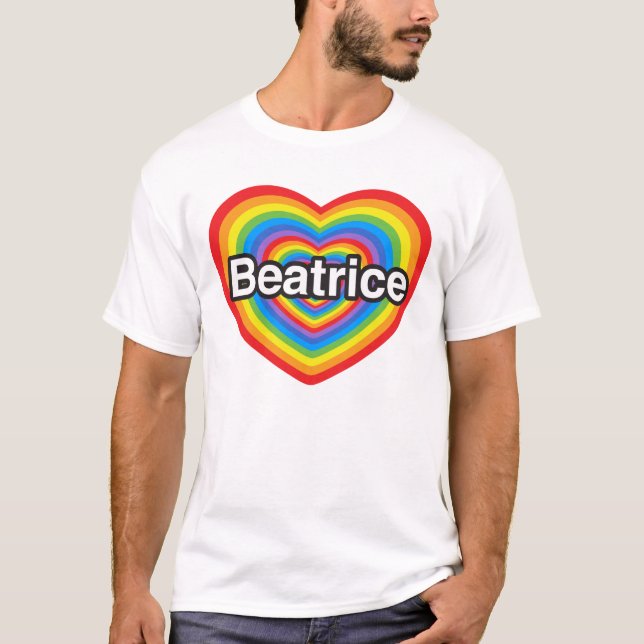 Camiseta Amo a Beatriz. Te amo Beatriz. Corazón (Anverso)