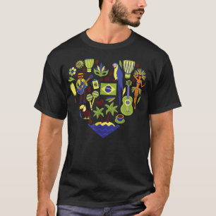 Camiseta Amo a Brasil icónico regalo de recuerdo tradiciona