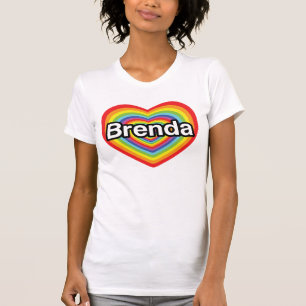 Camiseta Amo a Brenda: corazón de arco iris