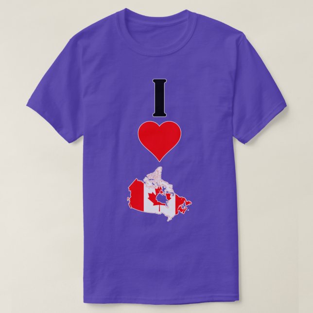 Camiseta Amo a Canadá Vertical I Heart Country Flag Map (Diseño del anverso)
