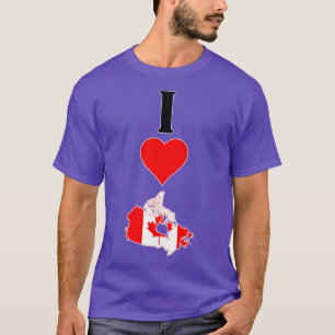 Camiseta Amo a Canadá Vertical I Heart Country Flag Map