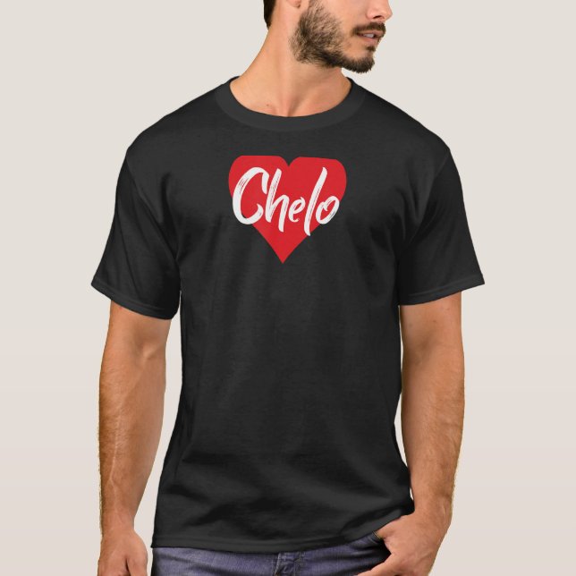Camiseta Amo a chelo primer nombre yo corazón (Anverso)