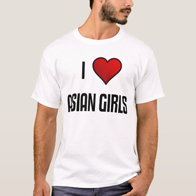 Camiseta Amo a chicas asiáticos (Anverso)