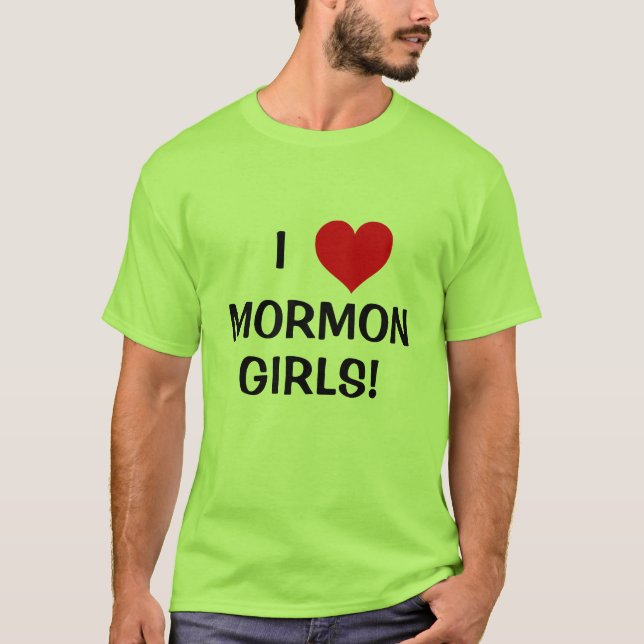 Camiseta ¡Amo a chicas mormones! (Anverso)