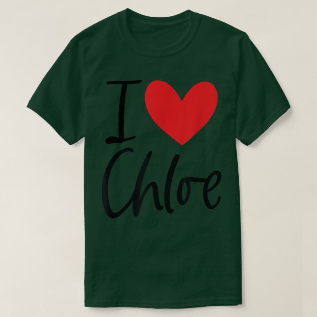 Camiseta Amo a Chloe Nombre Chica Personalizada Mujer BFF F (Diseño del anverso)