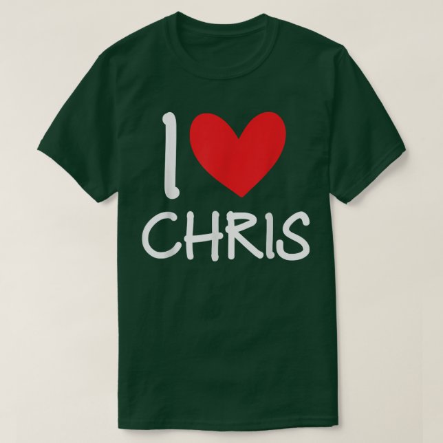 Camiseta Amo a Chris Name Hombres Personalizados Guy BFF Am (Diseño del anverso)