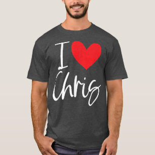 Camiseta Amo a Chris Nombre Chica Personalizada Mujer BFF F