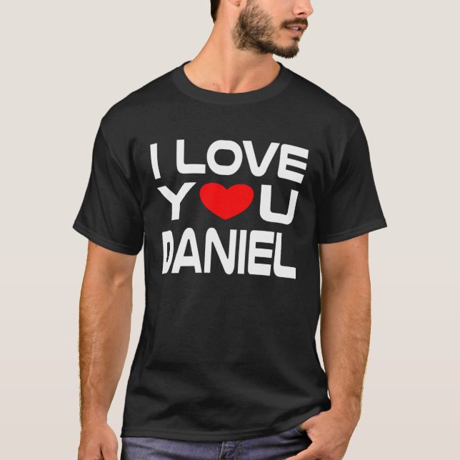 Camiseta Amo a Daniel Red Heart por decir Miel te amo (Anverso)