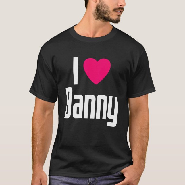 Camiseta Amo a Danny Pink Heart I Heart Danny (Anverso)