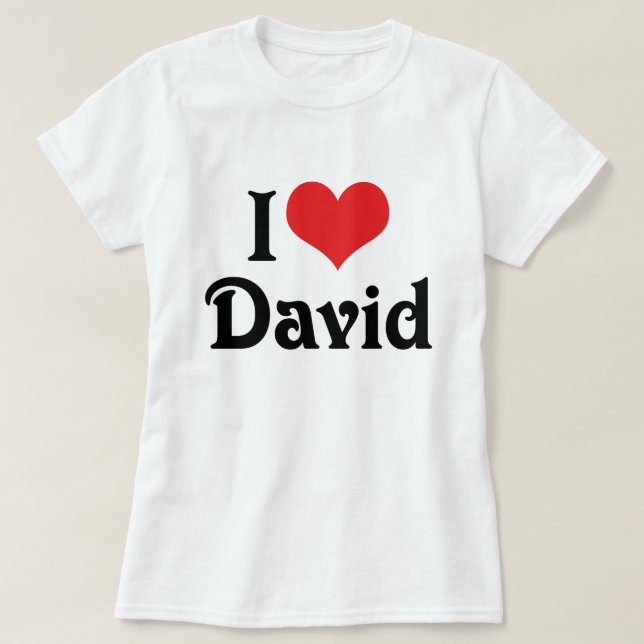 Camiseta Amo a David (Diseño del anverso)