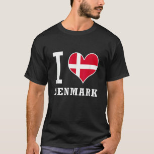 Camiseta Amo a Dinamarca Jeg Elsker Danmark