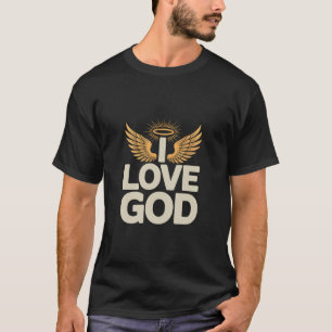 Camiseta Amo a Dios Alas de Ángel Religiosas Halo