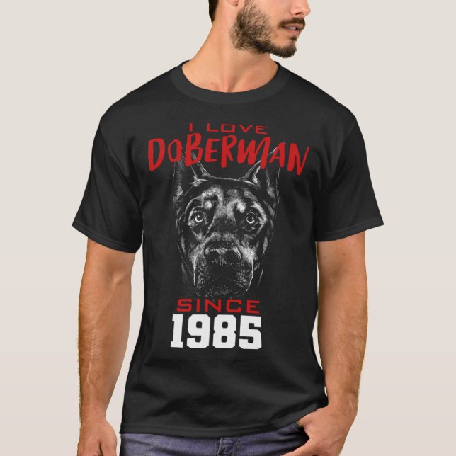 Camiseta Amo a doberman desde 1985 (Anverso)